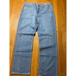 LOFT Jeans Womens Size‎ 32 Blue Relaxed High Rise Whiskered Denim Zip Fly NWT